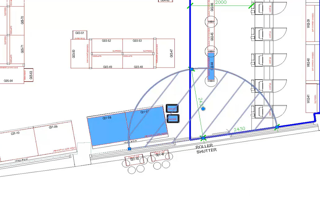 Demarcated floor plan