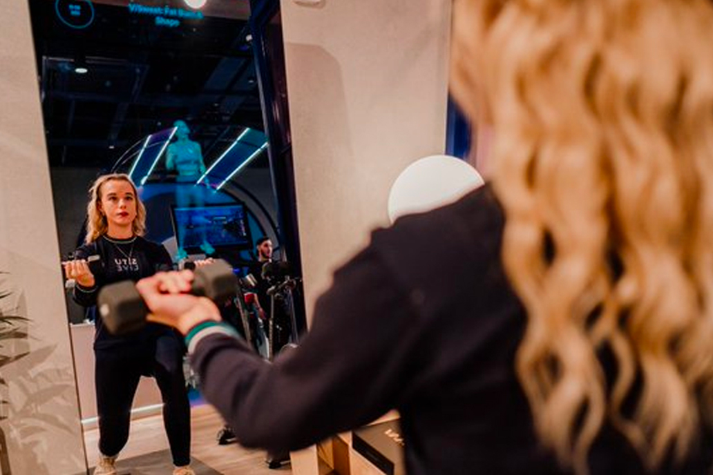 VAHA interactive fitness mirror at Situ Live in London's Westfield shopping centre